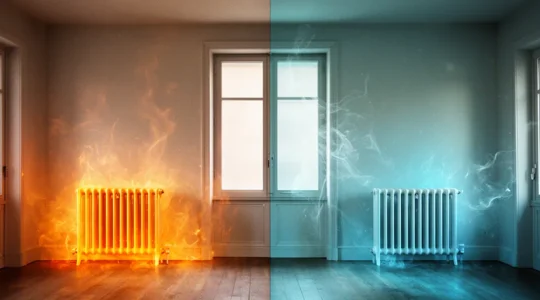 Comparaison visuelle entre les deux étiquettes DPE énergie et climat pour un même logement