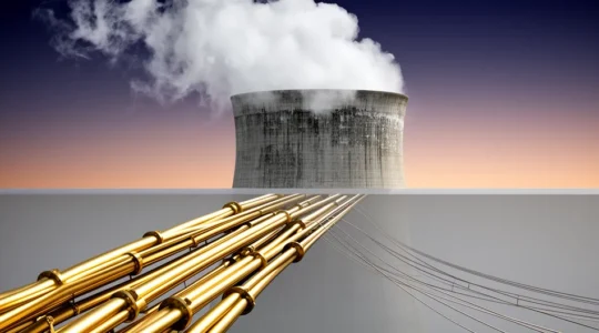 Vue symbolique du parcours de transformation de l'énergie électrique depuis sa source primaire jusqu'au compteur domestique