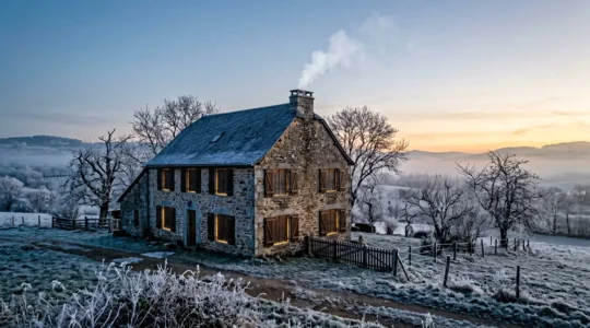Maison traditionnelle française avec déperditions thermiques visibles