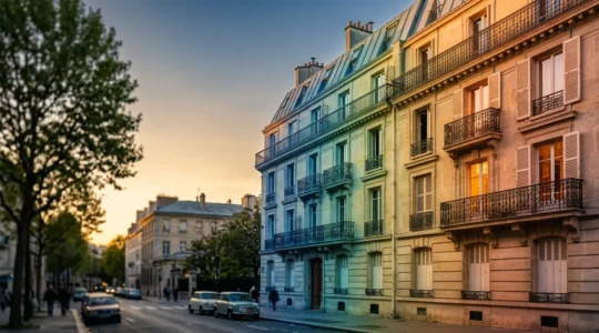 Analyse thermographique d'une maison montrant les déperditions énergétiques des murs avec zones de couleur rouge et jaune