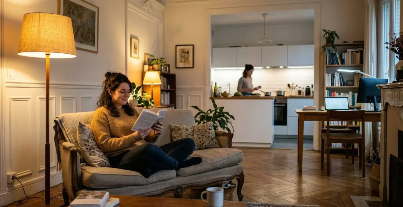 Comparaison visuelle de trois températures de couleur LED dans un salon français