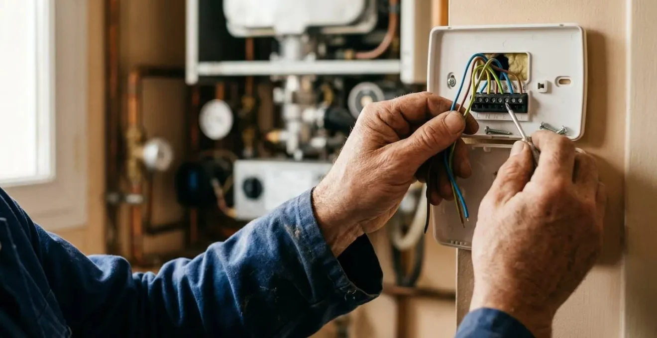 Comparaison visuelle entre connexions thermostat contact sec et modulant sur chaudière