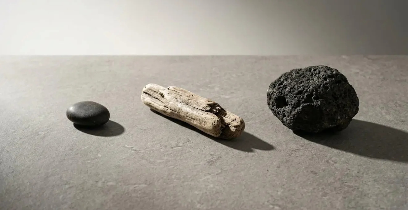 Comparaison métaphorique des coûts de production électrique avec une petite pierre pour le nucléaire, un morceau de bois moyen pour l'éolien et une grosse roche pour le gaz.