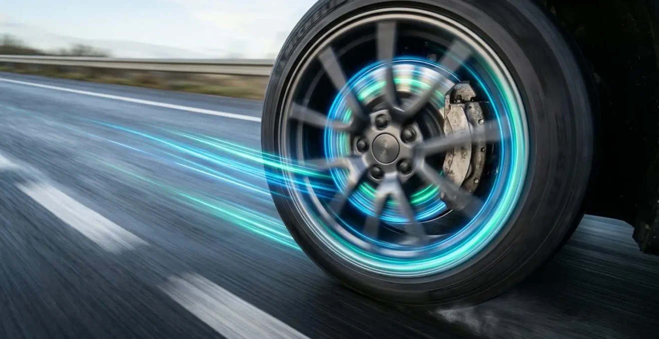 Système de freinage régénératif d'un véhicule électrique en action