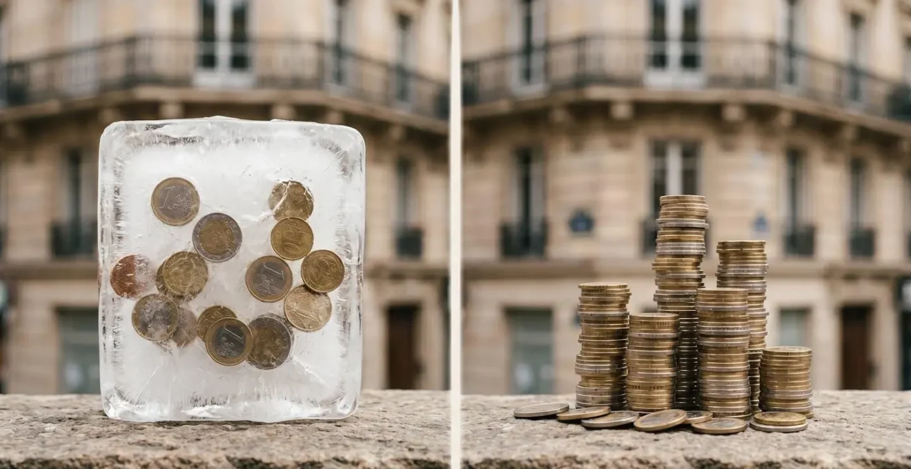 Graphique montrant l'évolution comparative d'un loyer avec et sans gel pour une passoire thermique