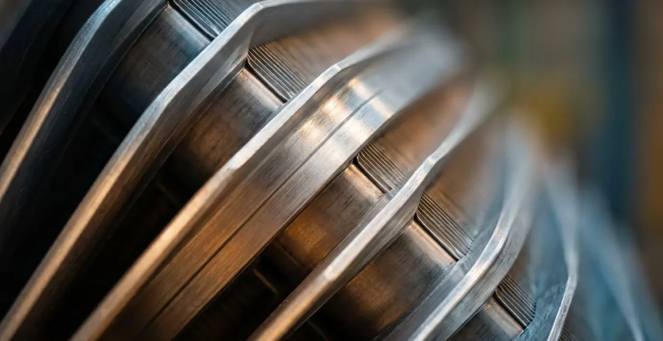 Vue macro de système de récupération de chaleur sur équipement industriel