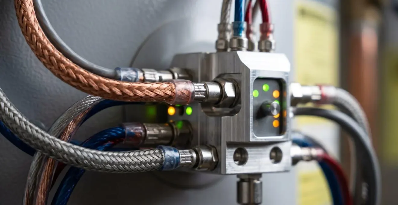 Installation technique d'un routeur solaire connecté à un ballon d'eau chaude dans un garage